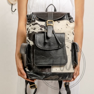 Animal Fur Cowhide Leather <b>Backpack</b> Handmade <b>College</b> Student <b>Backpack</b> Stylish <b>Backpack</b> - Product Image 5