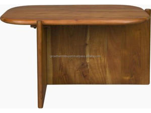 Table basse ovale moderne en bois massif pour salon, table centrale minimaliste en bois, table basse d'appoint rustique, contemporaine 2026 - Product Image 5