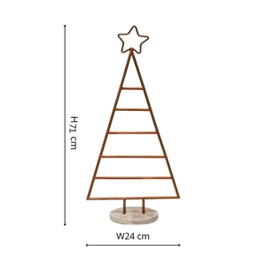 Support décoratif en fil de fer pour sapin de Noël - Support triangulaire pour boules de Noël avec étoile en sommet pour centres de table et cheminées - Product Image 5
