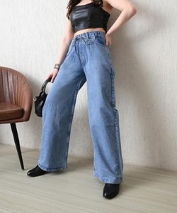 กางเกงยีนส์ผู้หญิงทรงวินเทจเอวกลางทรงปกติความยาวระดับเข่า - Product Image 1