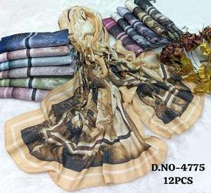 Conjunto de Pañuelos de Lino Bordado Transpirable de Lujo, Elegante Paquete de Chales Pashmina con Estampado Floral, 12 Piezas Premium Multicolor - Product Image 3