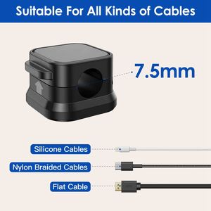 Set di 6 Clip per Cavi da Casa e Ufficio, Organizzatore Magnetico per Cavi, Supporto Adesivo per Fili per Auto, Scrivania, Comodino, Parete - Product Image 5