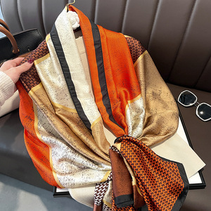 Elegant 100% <b>Silk</b> Satin Square Scarf for Women Casual Multi-Functional Fashion Accessory All Seasons Muslim - Product Image 5