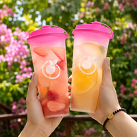 Vaso Transparente de PP IML para Té de Burbujas con Tapa, Logotipo Personalizado, 12oz 16oz 20oz 24oz para Té con Leche, Café y Jugos, Venta al Por Mayor