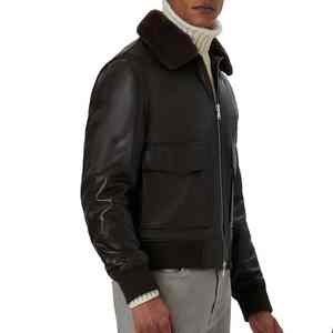 Veste en cuir véritable pour homme de qualité supérieure, élégante et durable, service OEM, respirante, veste en cuir décontractée pour l'hiver - Product Image 3