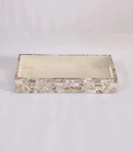 Bandeja Rectangular de Nácar para Servir, Bandeja Otomana de Madera, Mesa de Centro, Platos Decorativos de Lujo Hechos a Mano - Product Image 2