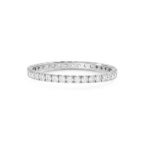 Magnifique alliance de fiançailles minimaliste en or massif 10K/14K avec diamants de laboratoire ronds certifiés IGI, bague d'éternité complète pour anniversaire - Product Image 3