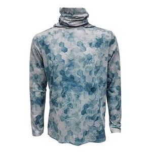 Camisa de Pesca con Capucha de Manga Larga para Hombre, Estampado Geométrico, UPF 50, Protección Anti-UV, Ropa para Exteriores - Product Image 4