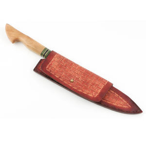 Cuchillo de cocina artesanal de cobre damasco hecho a mano con mangos de madera a juego para cocinas profesionales y domésticas - Product Image 1