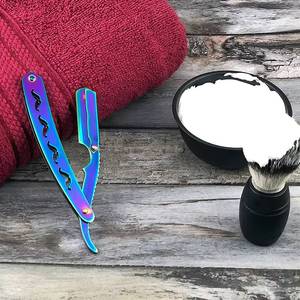 Navaja de Afeitar Recta de Acero Inoxidable de Alta Calidad con Diseño de Bigote para Hombres, Uso en Barberías, Hoja Única, Mango Personalizado, Herramienta de Afeitado - Product Image 6