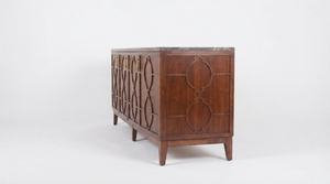Midcentury Modern Solid Wood <b>Sideboard</b> Cabinet with Raised Panel Doors and <b>Storage</b> Design for Living Room - Product Image 2