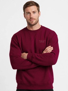 เสื้อสเวตเชิ้ตคอกลมสีแดงเบอร์กันดีสำหรับผู้ชายทรงปกติจาก ONETEN Apparel สวมใส่สบาย - Product Image 6