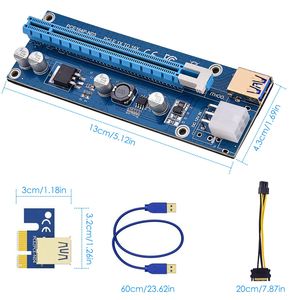 5 juegos de tarjetas adaptadoras PCI-E para minería con cable USB 3.0 de 23.62 pulgadas, de MOLEX a SATA, compatibles con tarjetas gráficas - Product Image 6