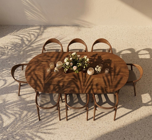Modern Oval Solid Wood <b>Dining</b> <b>Table</b> with 6 Chairs Midcentury Design Customized Home Furniture for <b>Dining</b> Room - Product Image 6