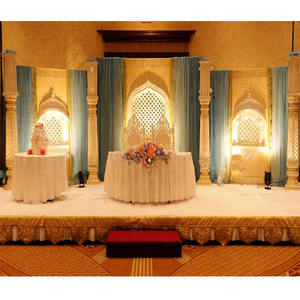 Scène de mariage traditionnelle en fibre, panneau Jhrokha pour mariage hindou, décoration de scène de mariage de style Mughal, Californie - Product Image 1