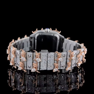 Reloj de Lujo Premium de Acero Inoxidable Antiguo con Cuarzo y Diamantes de Moissanita, con Esfera de Cristal, para Bodas, Fiestas y Uso Diario - Product Image 3