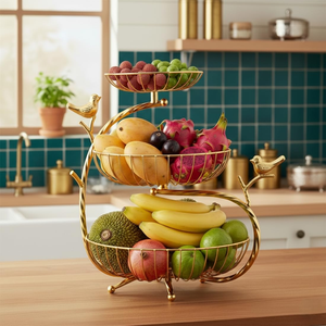 Modern Durable Lightweight Iron <b>Wire</b> Eco-Friendly Fruit <b>Basket</b> Stand Stackable <b>Storage</b> <b>Baskets</b> <b>for</b> Kitchen Use - Product Image 6