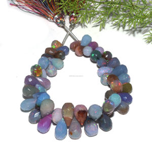 Perles en forme de larme à facettes en opale naturelle 6 "pouces 8x6 à 12x7 MM brin de pierres précieuses de qualité supérieure fait à la main pour la fabrication de bijoux - Product Image 1