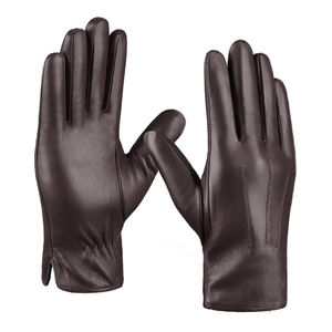 Gants en cuir respirants au design tendance, avec coutures de haute qualité, toucher ultra doux, pour hommes. - Product Image 1