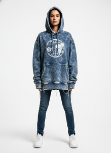 Sudadera con Capucha de Diamantes de Imitación al por Mayor, Sudadera Oversize Personalizada con Lavado Ácido Estilo Streetwear - Product Image 5