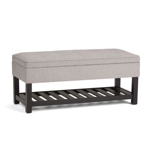 Cosmopolitan Cloud Grey Open Bottom <b>Storage</b> Ottoman Bench Stylish <b>Stool</b> & Ottoman Product - Product Image 1