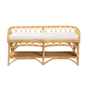 Banco de Ratán Natural Tejido a Mano de Alta Calidad, Estilo Boho, con Cojín, Precio al por Mayor, Hecho en Vietnam - Product Image 2