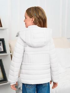 White <b>Hooded</b> <b>Puffer</b> <b>Jacket</b> <b>Men</b> Thick Winter Down Coat Zipper Casual Warm Outerwear 100% Down 200g-250g Fill Packable - Product Image 3