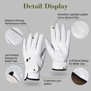 Gants de golf sportifs en cuir respirant de qualité supérieure, protection UV, antidérapants, flexibles, confortables et légers pour le cyclisme par temps chaud et humide - Product Image 6