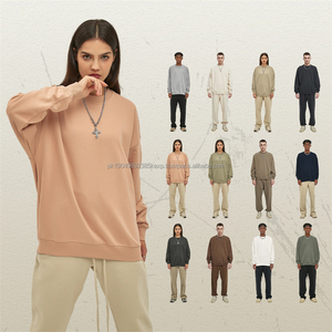 400GSM hombres de alta calidad de gran tamaño personalizado impresión Logo pulóver sudaderas 100% algodón en blanco francés Terry tejido de punto 100% - Product Image 1