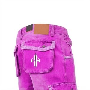 Pantalones Cortos de Mezclilla para Hombre, de Alta Calidad, con Estampado de Serigrafía, Estilo Jeans, de Pierna Ancha, Material Spandex/Poliéster - Product Image 3