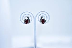 Pendientes de Granate Hechos a Mano, Pendientes de Plata de Ley 925 con Circonita Cúbica, Joyería Elegante para Mujer - Product Image 6