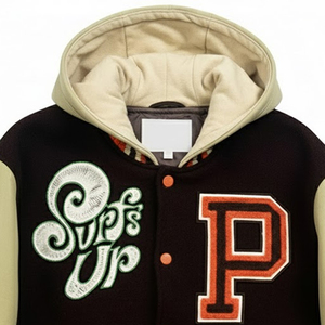 Soft and Comfortable <b>Slim</b> <b>Fit</b> Winter Warm Men Hooded Varsity <b>Jackets</b> Outerwear Fashionable Varsity <b>Jacket</b> For Men - Product Image 3