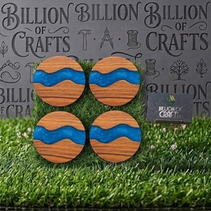 Premium Wood and Resin <b>Coaster</b> Set Custom Decorative <b>Drink</b> <b>Coasters</b> for Home Dining Restaurant and Hospitality - Product Image 4