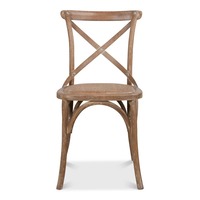 Fauteuil de salle à manger ergonomique en teck massif, élégant et rembourré, avec dossier croisé, idéal pour appartement moderne, événements écologiques et mariages