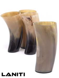 Verre à boire en corne de style médiéval, écologique et haut de gamme, motif vache, finition naturelle, poli, artisanal, thème animalier, pour événements festifs, ARTISAN AURA - Product Image 2