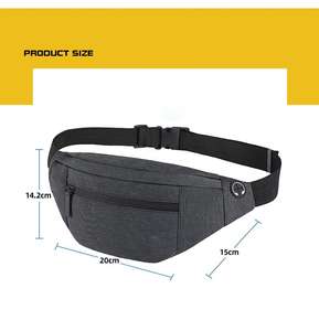 Riñonera Cruzada de Nailon de Gran Capacidad para Hombre y Mujer, con Correa Ajustable, Riñonera Deportiva con Múltiples Bolsillos - Product Image 5