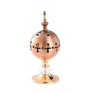 Quemador de incienso de latón puro de alta calidad con acabado pulido, quemador de Loban tradicional de latón vintage para decoración del hogar. - Product Image 2