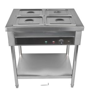 Scaldavivande Elettrico Professionale in Acciaio Inox a 4 Vasche per Catene di Fast Food e Catering a Buffet - Product Image 1