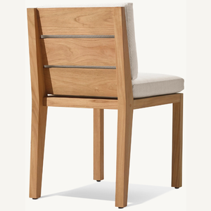 Chaise individuelle en teck au design moderne, équipée de mousse souple, idéale pour salle à manger ou terrasse – Offre spéciale - Product Image 5