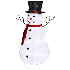 Pupazzo di Neve Decorativo da Giardino 60*60*120cm, 30.00V 3.60W, in Tessuto Felpato Bianco - Product Image 5