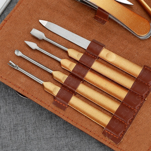 Premium Gold Plated Stainless Steel Nail Grooming Kit 10PCS Manicure <b>Pedicure</b> <b>Tools</b> Custom Color Wholesale OEM - Product Image 5