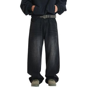 Men's Loose Fit Baggy Denim <b>Trousers</b> Wide Leg Acid Wash Fashion Custom Manufacturing Baggy Streetwear Denim Jeans Pants - Product Image 2