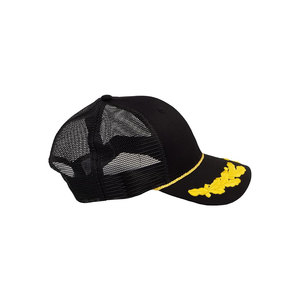 Gorra de Pesca Unisex Negra con Bordado de Hoja de Roble Amarilla, Cierre de Botón a Presión, Transpirable, de Poliéster, para Adultos - Product Image 5