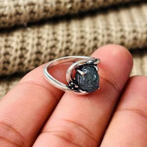 Boho Moss Agate Solitaire Brass <b>Ring</b> Silver Plated Womens <b>Statement</b> Bypass Wholesale <b>Ring</b> - Product Image 6