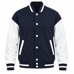 Veste universitaire marine et blanche pour hommes et femmes, tenue décontractée d'automne pour équipe - Product Image 3