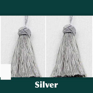 Borlas de Algodón Personalizadas de Alta Calidad en Colores Azul Agua y Plateado, Estilo Vintage Antiguo para Decoración de Muebles, Cortinas y Prendas - Product Image 5