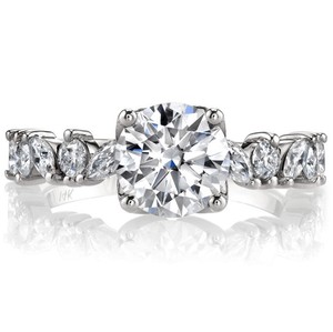 Luxury Cut Moissanite 7.5mm Prong Setting <b>Ring</b> 925 Sterling <b>Silver</b> White Gold Plated Engagement Wedding Bridal <b>Solitaire</b> <b>Ring</b> - Product Image 1