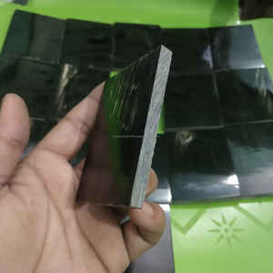 Elegante Gema Cabujón Baguette de Búfalo Negro con Acabado Brillante en un Solo Lado a un Precio Competitivo - Product Image 2