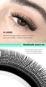 ขนตาปลอมทรง3D W สีดำเข้ม4-25มม. ขนตาโคลเวอร์ฉลากตามต้องการแบบ high-end PBT ขายส่งฉลากส่วนตัว - Product Image 4