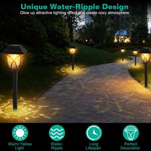 Set di 6 Luci Solari da Giardino IP45 Impermeabili con Accensione Automatica, Lampade Decorative per Sentieri e Giardini - Product Image 2